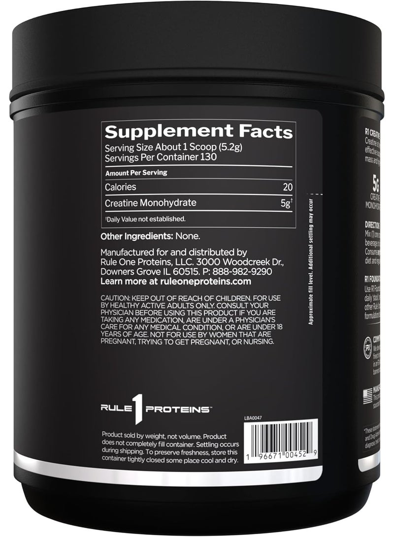 Rule1 Creatine Monohydrate Powder, Unflavored, 130 Servings | Micronized Creatine for Daily Sports Nutrition Support - Image 3